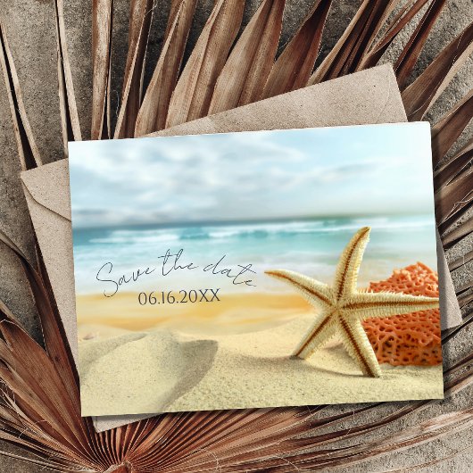 Florida Beach Wedding Save the Date Ankündigungspostkarte