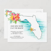 Florida Beach Zuhause - neue Adresse Ankündigungspostkarte (Vorne/Hinten)
