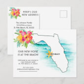 Florida Beach Zuhause - neue Adresse Ankündigungspostkarte (Vorne/Hinten)