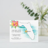 Florida Beach Zuhause - neue Adresse Ankündigungspostkarte (Stehend Vorderseite)