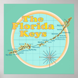 Florida befestigt Kartenillustration Poster