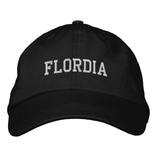 Florida bestickte, anpassbare Cap Black Bestickte Kappe (Vorderseite)