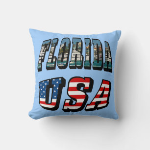Florida Bild und USA-Flaggen-Text Kissen