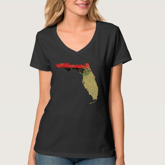 Florida  Black Pride Pan African Flag Home Hometow T-Shirt (Vorderseite)
