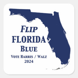 Florida Blue 2024 Square Sticker gedreht