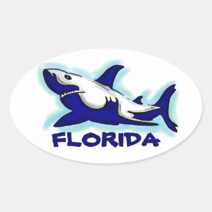 Florida Blue Hai Thema ovale Aufkleber