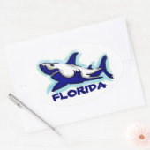 Florida Blue Hai Thema ovale Aufkleber (Umschlag)