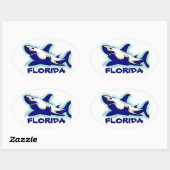 Florida Blue Hai Thema ovale Aufkleber (Blatt)