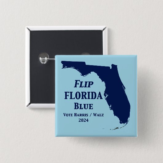 Florida Blue im Jahr 2024 gedreht Button (Vorne & Hinten)