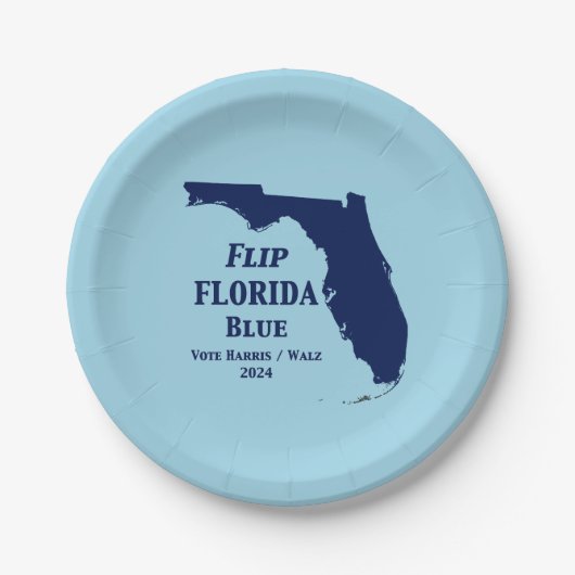 Florida Blue im Jahr 2024 gedreht Pappteller (Vorderseite)