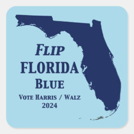Florida Blue im Jahr 2024 gedreht Quadratischer Aufkleber