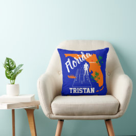 Florida Blue und Orange Football Throw Kissen