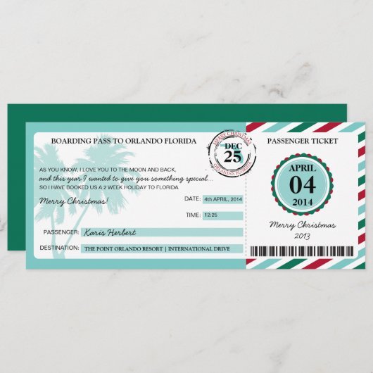 Florida-Boarding Einladung (Vorne/Hinten)