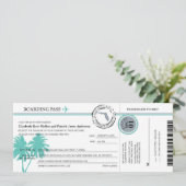 Florida Boarding Pass Hochzeit Einladung (Stehend Vorderseite)