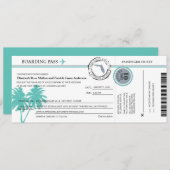 Florida Boarding Pass Hochzeit Einladung (Vorne/Hinten)