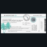 Florida Boarding Pass Hochzeit Einladung<br><div class="desc">Boarding Pass Reisedesign für Ihre Hochzeit in Urlaubsort nach Florida. Trendy GRAY UND MINT GRÜNE Farben mit Palmen. Hat UAWG "Cut-off-Karte", aber SIE MÜSSEN einen 3, 5x5 Mailumschlag liefern. Diese abgeschnittene RSVP-Karte ist aufgrund der geringen Kartengröße KEIN Selbsthilfegerät. Karo in meinem Shop für andere Orte. Wenn Sie einen anderen Ort...</div>