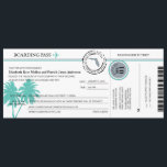 Florida Boarding Pass Hochzeit Einladung<br><div class="desc">Boarding Pass Reisedesign für Ihre Hochzeit in Urlaubsort nach Florida. Trendy GRAY UND MINT GRÜNE Farben mit Palmen. Hat UAWG "Cut-off-Karte", aber SIE MÜSSEN einen 3, 5x5 Mailumschlag liefern. Diese abgeschnittene RSVP-Karte ist aufgrund der geringen Kartengröße KEIN Selbsthilfegerät. Karo in meinem Shop für andere Orte. Wenn Sie einen anderen Ort...</div>
