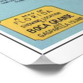 Florida Boca Grande Karte Poster drucken (Ecke)