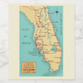 Florida - Boca Grande Karte Weinetikett (Einzelnes Label)