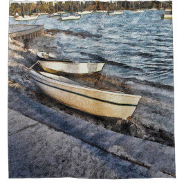 Florida Boote an der Bucht Duschvorhang