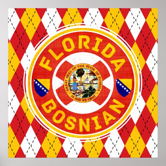 Florida Bosnian American Artwork Poster (Vorne)
