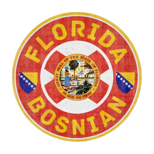 Florida Bosnian American Cutting Board Schneidebrett (Vorderseite)