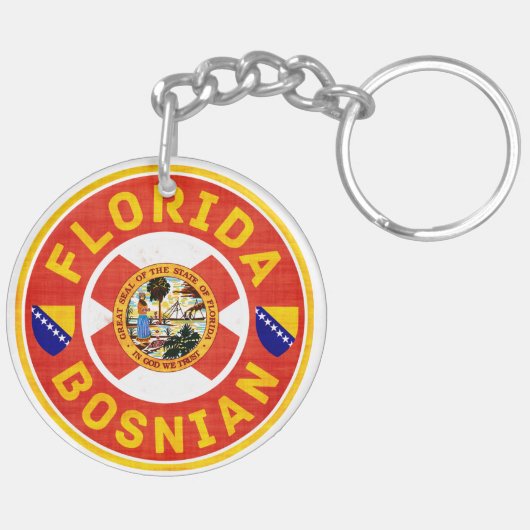 Florida Bosnian American Keyring Schlüsselanhänger (Rückseite rechts)