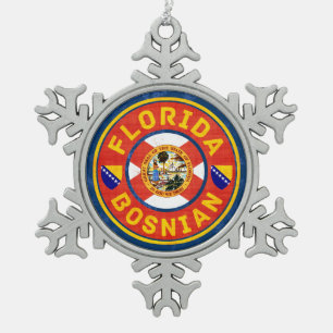 Florida bosnisch-amerikanische Weihnachtsdekoratio Schneeflocken Zinn-Ornament