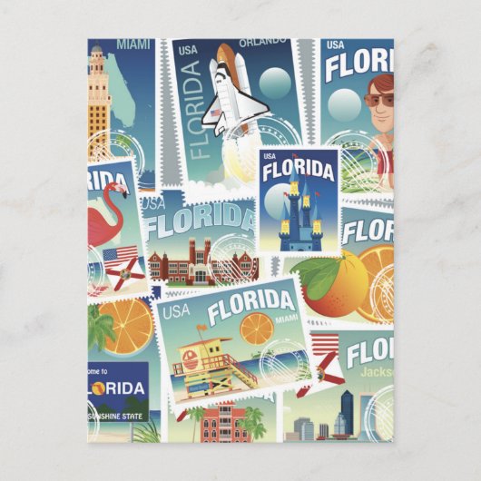 Florida-Briefmarke Postkarte (Vorderseite)