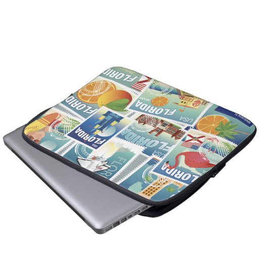 Florida-Briefmarken Laptopschutzhülle (Vorne Knopf)