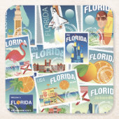 Florida-Briefmarken Rechteckiger Pappuntersetzer (Vorderseite)
