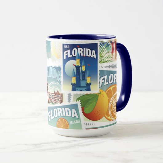 Florida-Briefmarken Tasse (VorderseiteRechts)