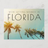 Florida Budget Beach Hochzeit Save the Date Ankündigungspostkarte (Vorderseite)