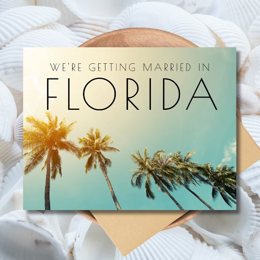 Florida Budget Beach Hochzeit Save the Date Ankündigungspostkarte