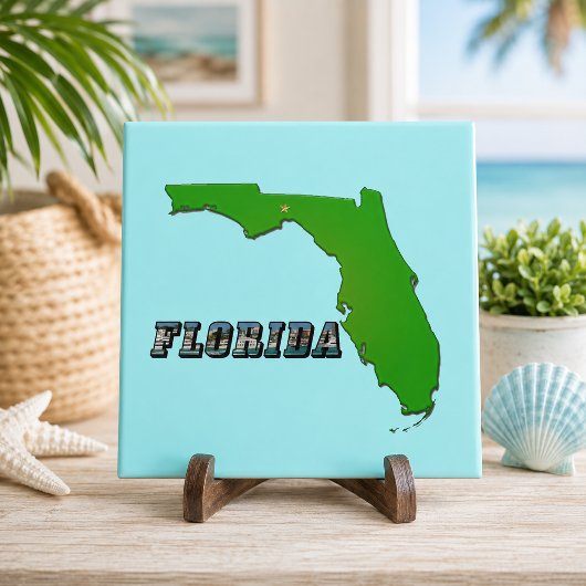 Florida-Bundesstaat Karte und Text Fliese
