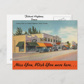 Florida, Bundesstaatlich Highway, Dania Postkarte (Vorne/Hinten)
