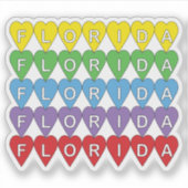 Florida Bunte Herzen Aufkleber (Vorderseite)