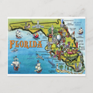 Florida Cartoon Karte