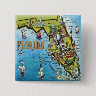 Florida-Cartoon-Karte Button