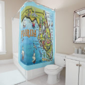 Florida Cartoon Karte Duschvorhang (Beispiel)