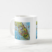 Florida-Cartoon-Karte Kaffeetasse (Vorderseite Links)