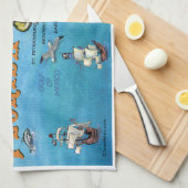 Florida-Cartoon-Karte Küchentuch (Viertel Falte)