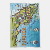 Florida-Cartoon-Karte Küchentuch (Vertikal)