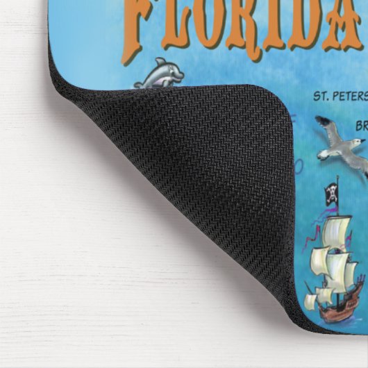 Florida-Cartoon-Karte Mousepad (Ecke)