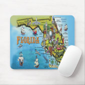 Florida-Cartoon-Karte Mousepad (Mit Mouse)