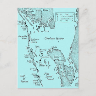 Florida Charlotte Harbour Vintage-Karte Postkarte