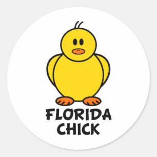 Florida Chick Runder Aufkleber