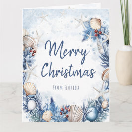 Florida Christmas Card Personalizable Dankeskarte
