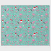 Florida Christmas Flamingos Wrapping Paper Geschenkpapier (Flach)