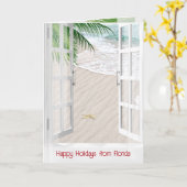 Florida Christmas Tropical Window Karte (Gelbe Blume)